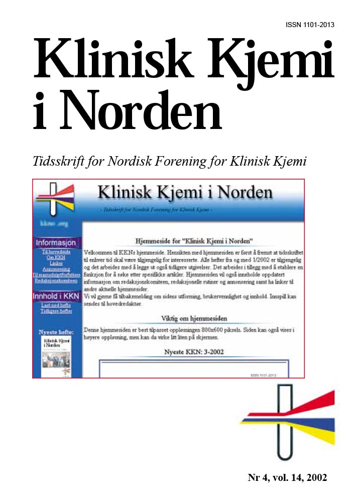 Klinisk Kjemi i Norden – Nr. 4, vol. 13, 2002