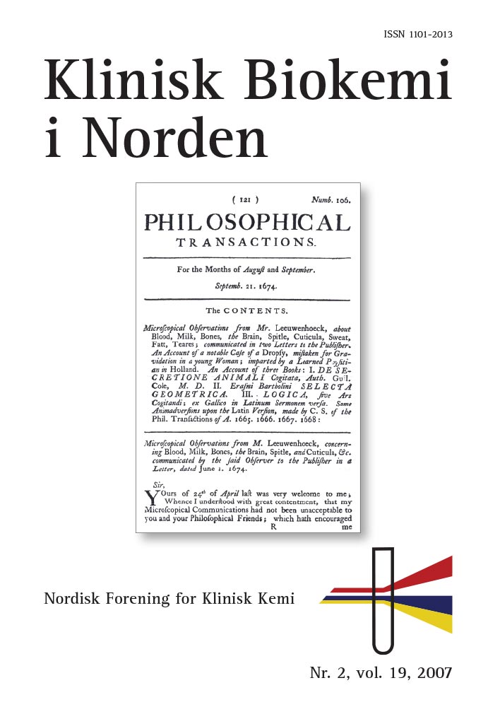 Klinisk Biokemi i Norden – Nr. 2, vol. 19, 2007